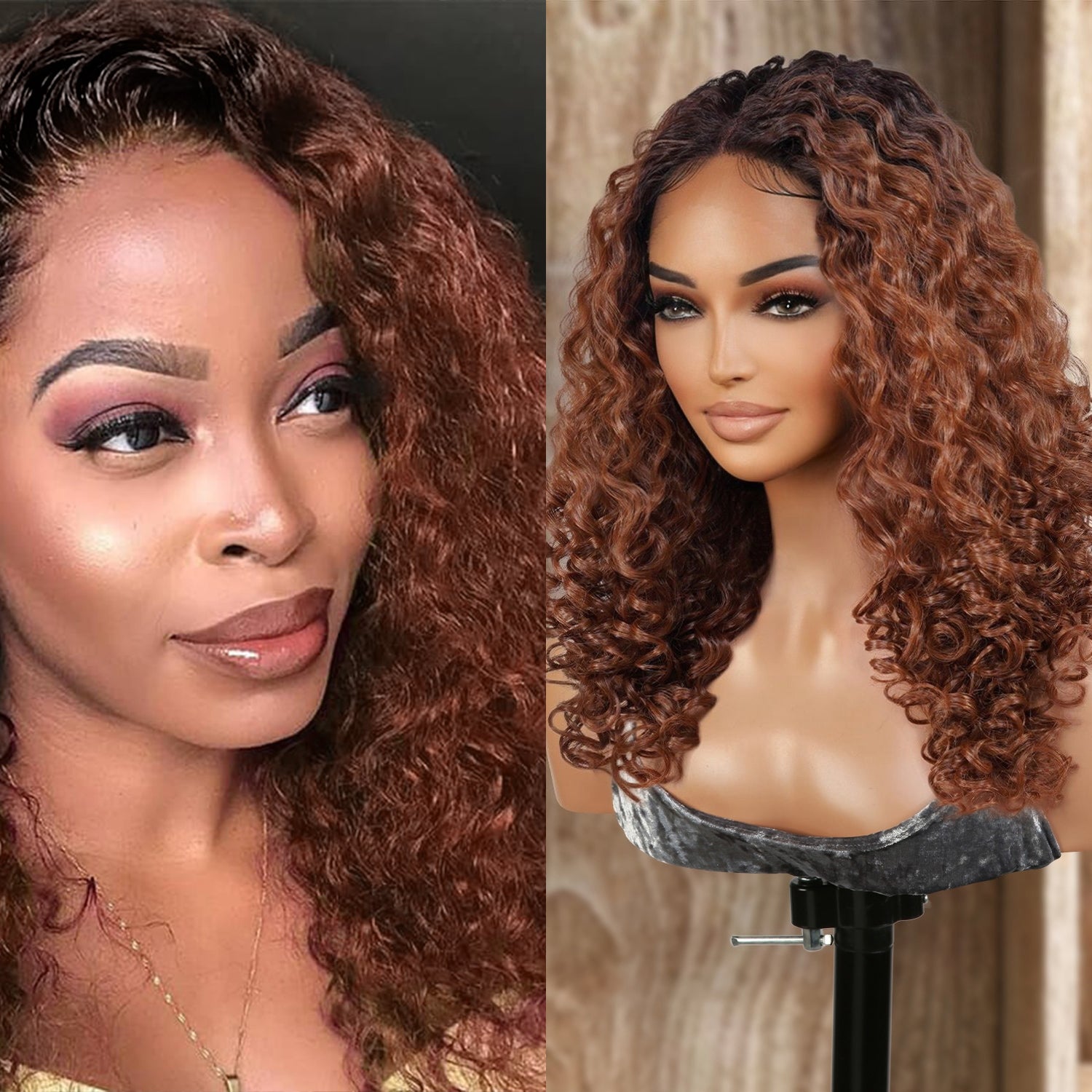  Introducing our medium curly bob deep wave T part Swiss lace front wig! Made with high-quality heat-resistant synthetic fibers, this wig features a natural-looking hairline with a deep part in the middle center. Perfect for black women, the T part design adds elegance, while the deep wave curly style adds volume and dimension. Easy to wear and style, this versatile wig is a must-have for any occasion. Shop now for ultimate style and versatility!