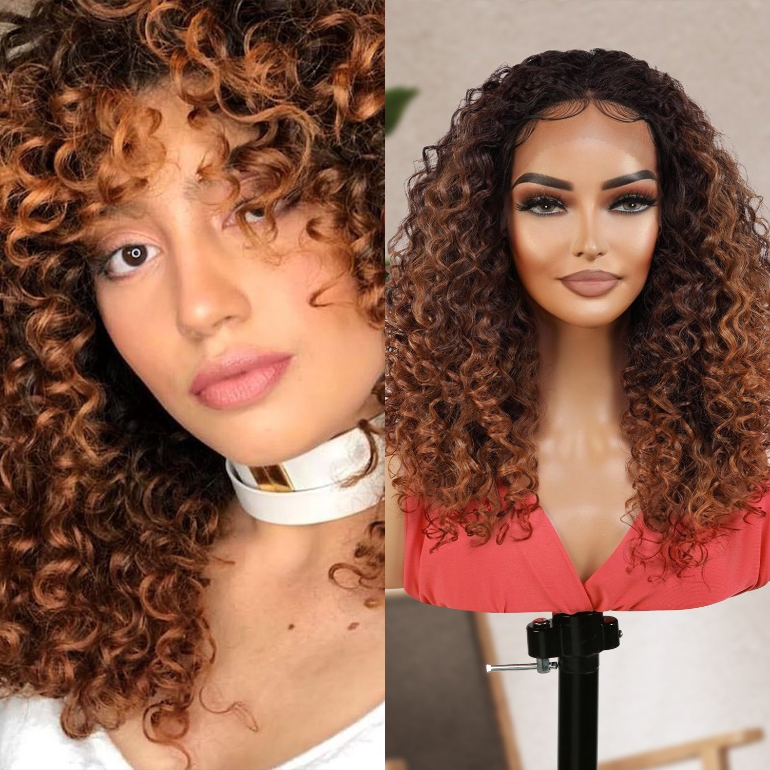  Introducing our medium curly bob deep wave T part Swiss lace front wig! Made with high-quality heat-resistant synthetic fibers, this wig features a natural-looking hairline with a deep part in the middle center. Perfect for black women, the T part design adds elegance, while the deep wave curly style adds volume and dimension. Easy to wear and style, this versatile wig is a must-have for any occasion. Shop now for ultimate style and versatility!