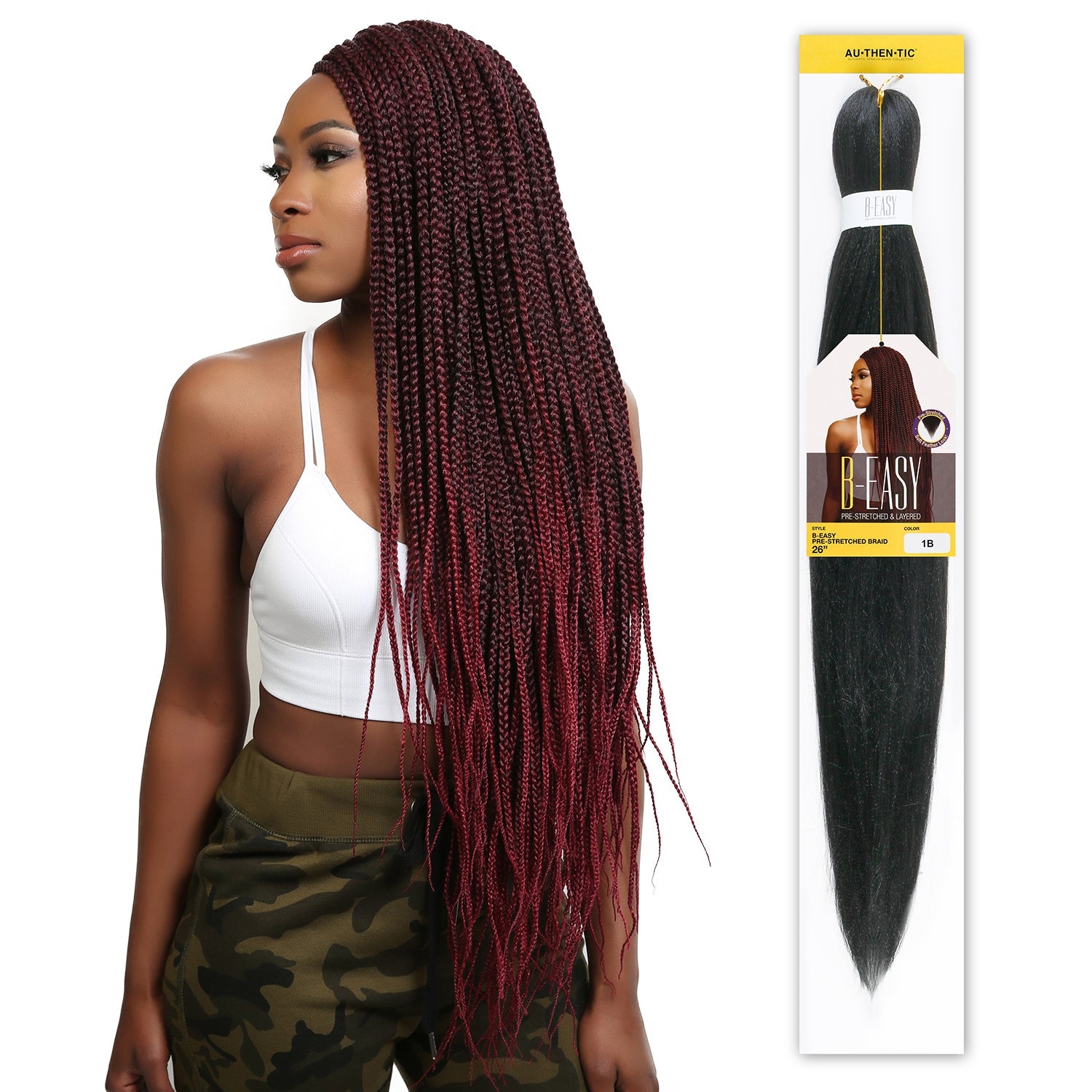 Authentic Crochet Braid B-Easy Pre-Stretched Braid 26" (EZ Braid)