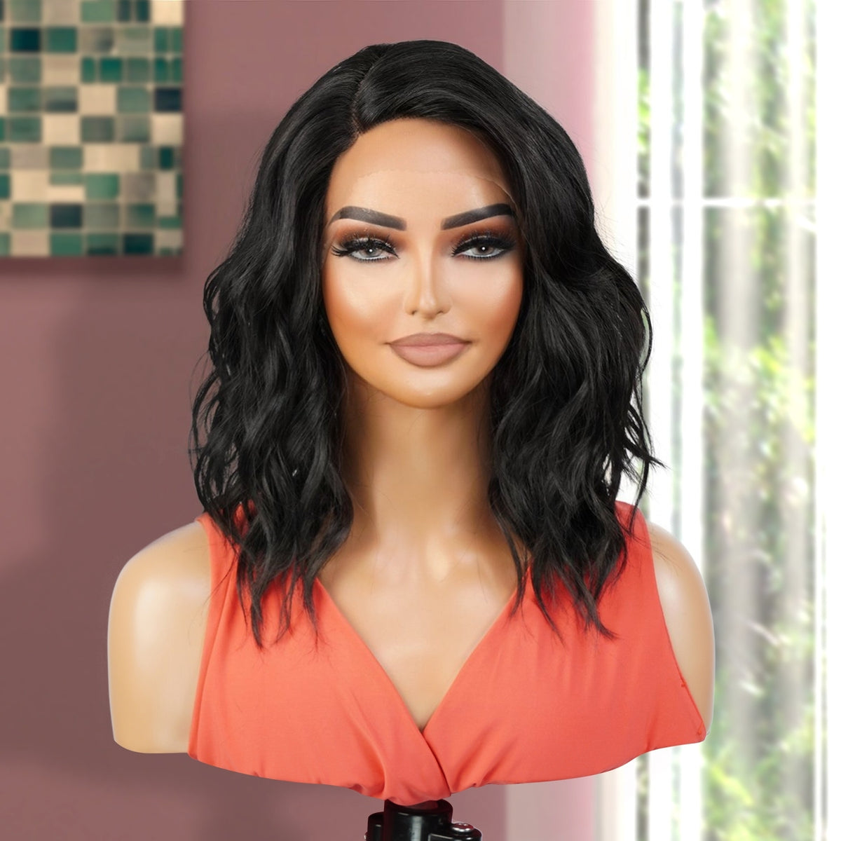 Elevate your look with our stunning loose wave bob wig! Made with high-quality heat-resistant fibers, it features a side deep part lace front design for a natural-looking hairline. The curly wavy style adds volume, while the 14-inch length and bob cut offer a trendy touch. Perfect for black women, this versatile wig is a must-have. Shop now for ultimate style and versatility!