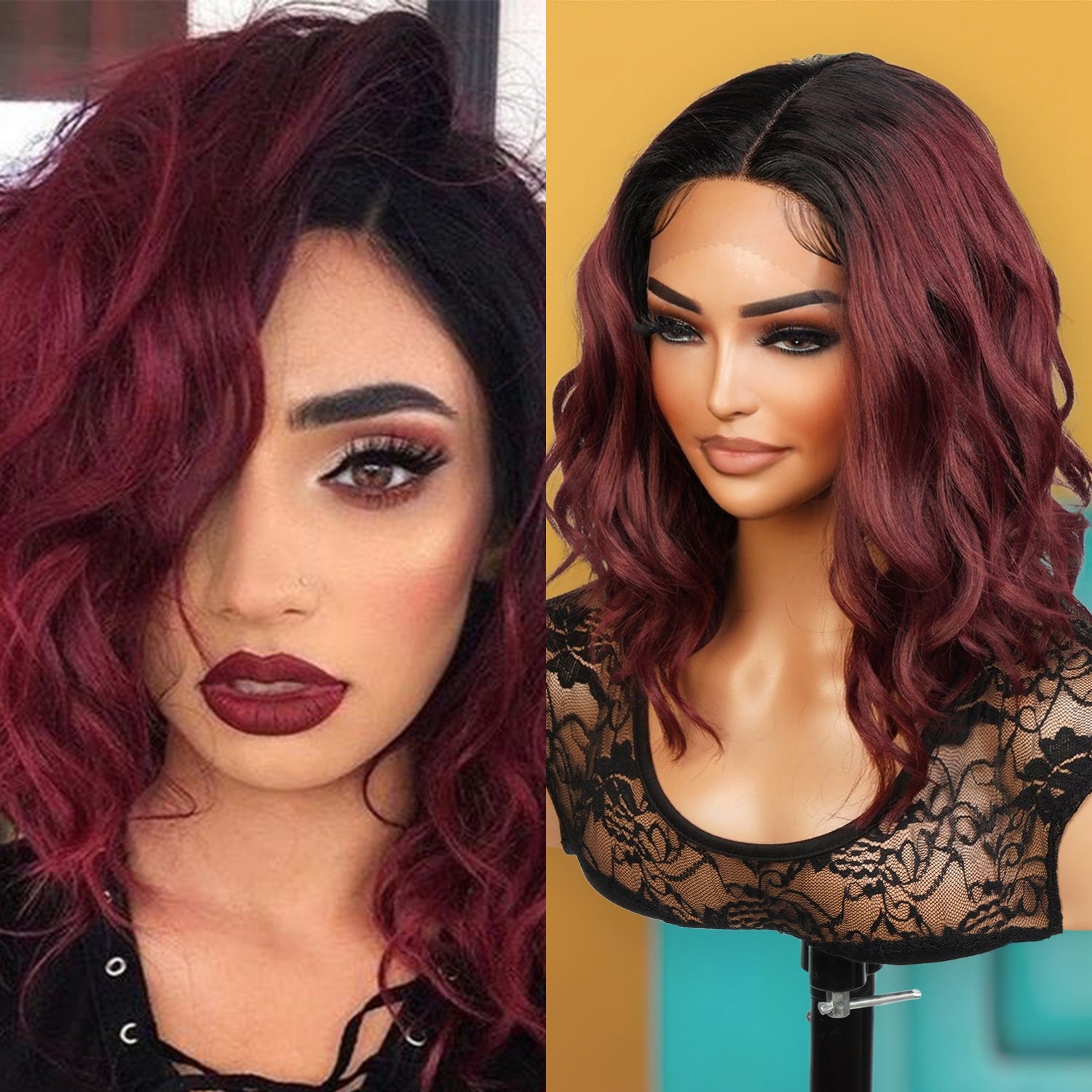 Introducing our stunning loose deep wave bob wig! Made with high-quality heat-resistant synthetic fibers, this wig features a middle center part Swiss lace front design for a natural-looking hairline. The wavy curly style adds volume and dimension to your hair, while the 12-inch length and bob cut offer a trendy touch. Perfect for black women, this easy-to-wear and style wig is a must-have for any occasion. Shop now for ultimate style and versatility!