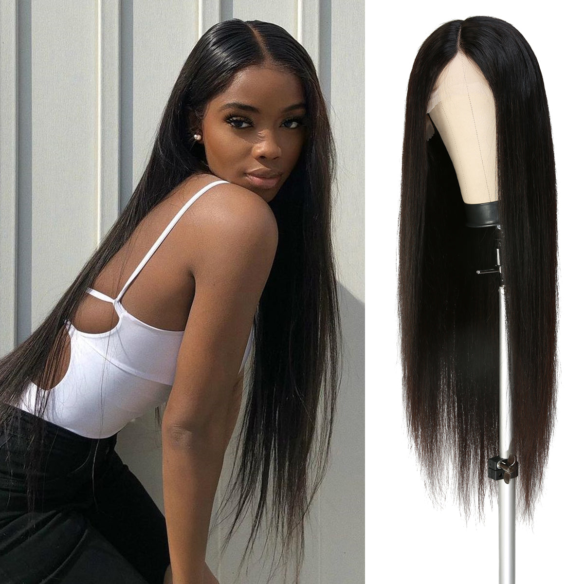 One of the most affordable wig types, Modern and classy straight look with silky smooth texture, Super soft and light weight, Natural Looking hairline with baby hair, Tangle Free & No Shedding. The wig comes ready to use. It can be dye, bleach and perm as you want.