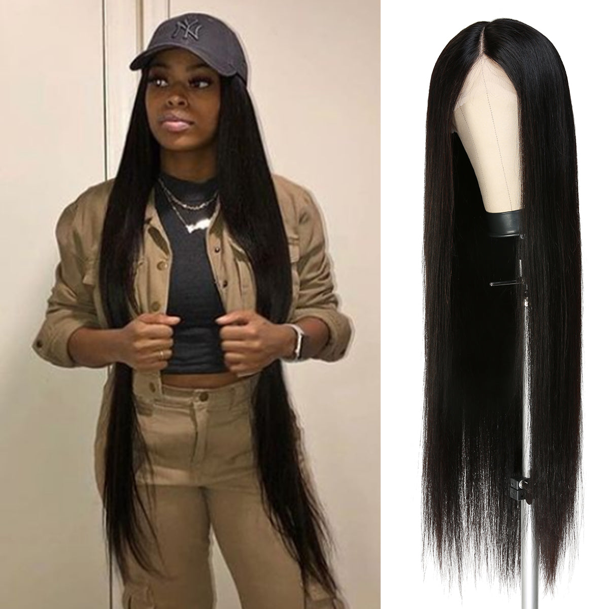 One of the most affordable wig types, Modern and classy straight look with silky smooth texture, Super soft and light weight, Natural Looking hairline with baby hair, Tangle Free & No Shedding. The wig comes ready to use. It can be dye, bleach and perm as you want.