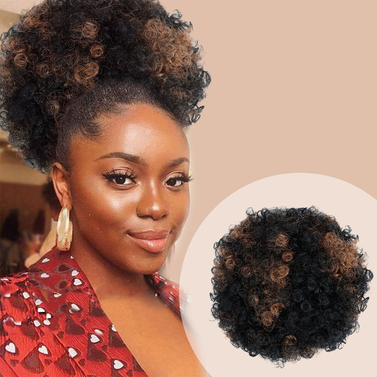 Instant Glitz Synthetic Drawstring Ponytail Retro Puff Small