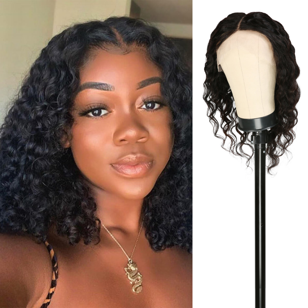 T part wig has a full front hairline area. So, this leads to a similar natural result that you would get with a more expensive lace frontal wig. 150% Density Transparent Lace Wig made with Virgin Human hair,  Pre-plucked to perfection, Best summer vacation wigs, Natural color wig, Pre-Plucked with Baby Hair, Low maintenance hairstyle. Fits All Face Shapes.