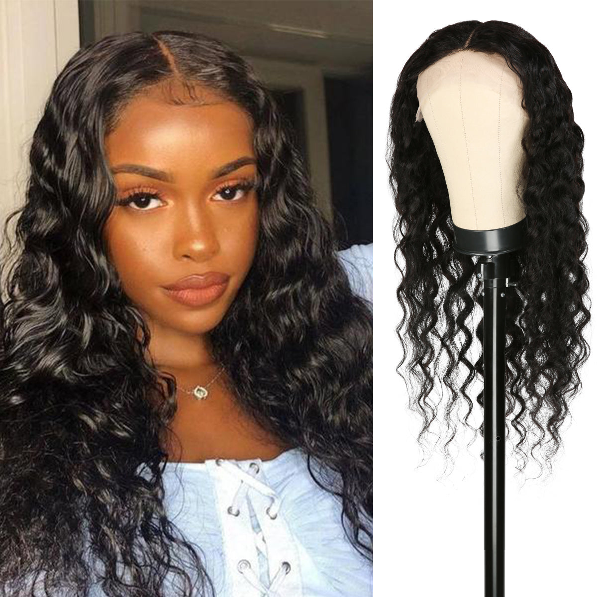 T part wig has a full front hairline area. So, this leads to a similar natural result that you would get with a more expensive lace frontal wig. 150% Density Transparent Lace Wig made with Virgin Human hair, Pre-plucked to perfection, Best summer vacation wigs, Natural color wig, Pre-Plucked with Baby Hair, Low maintenance hairstyle. Fits All Face Shapes.