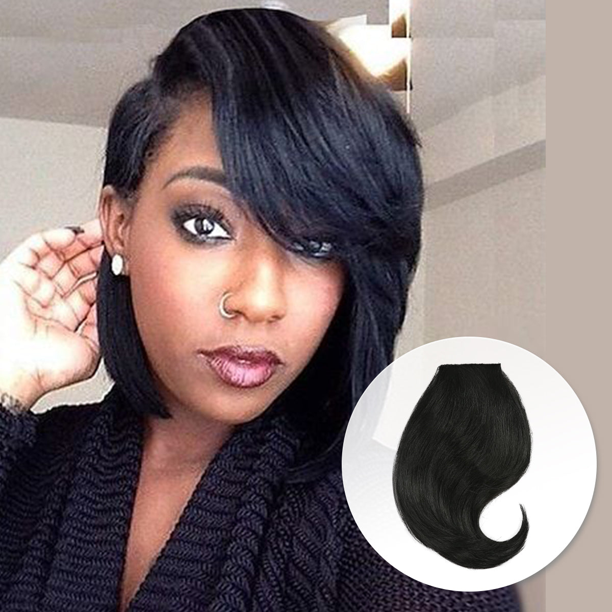 Instant Glitz Synthetic Hair Bang Sweet Bangs Swoop Side Bang Large