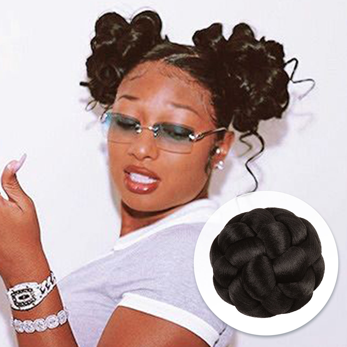 French Cruller, Pin Curl Updo, Cardi B, BAPS, Medium Bun