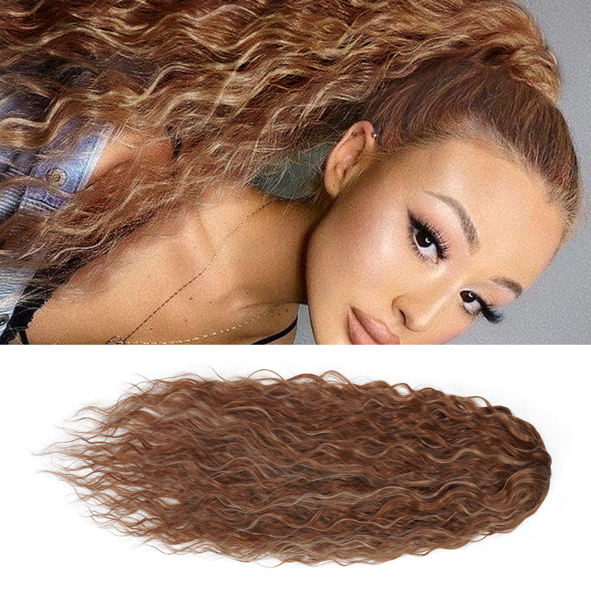 Instant Glitz Synthetic Drawstring Ponytail Crimp Wave 28"
