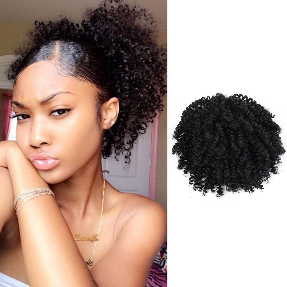 Instant Glitz Synthetic Drawstring Ponytail Spring Curl 5"