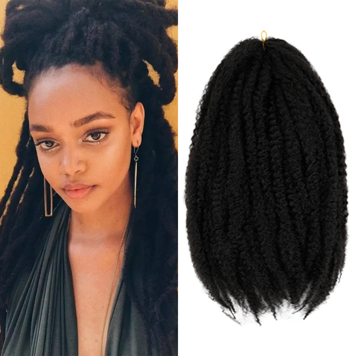 Authentic Synthetic Hair Crochet Braids Afro Twist 18" (Marley Style)