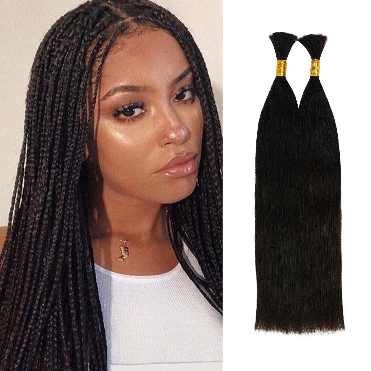 Starlet 100% Virgin Unprocessed Human Braiding Hair Straight Bulk