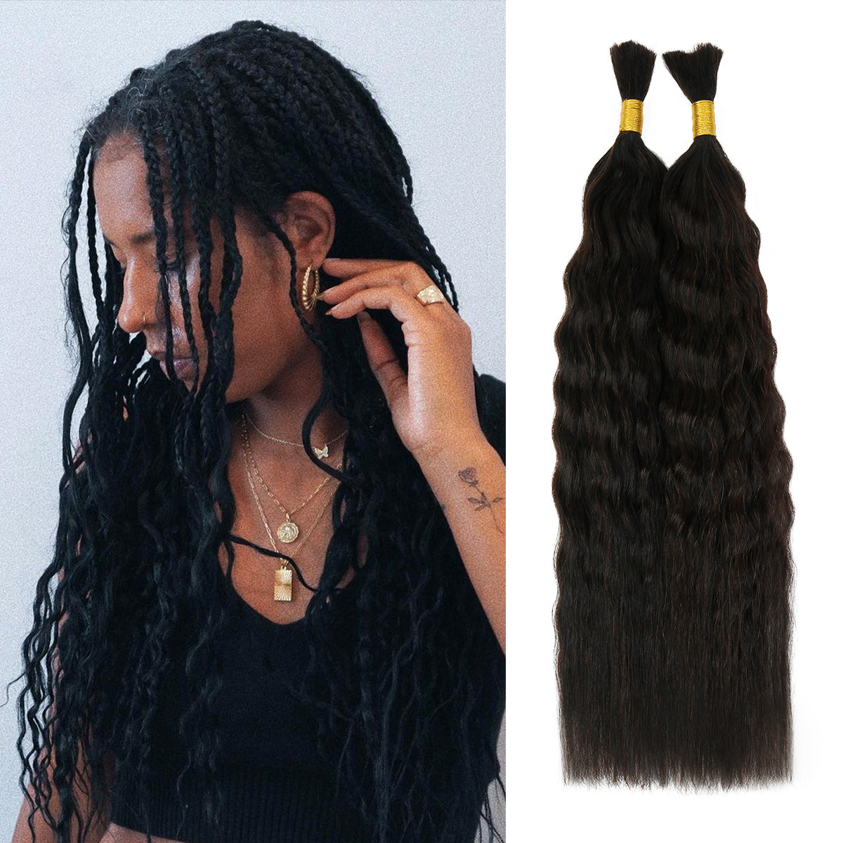 Starlet 100% Virgin Unprocessed Human Braiding Hair Wet & Wavy Super Bulk