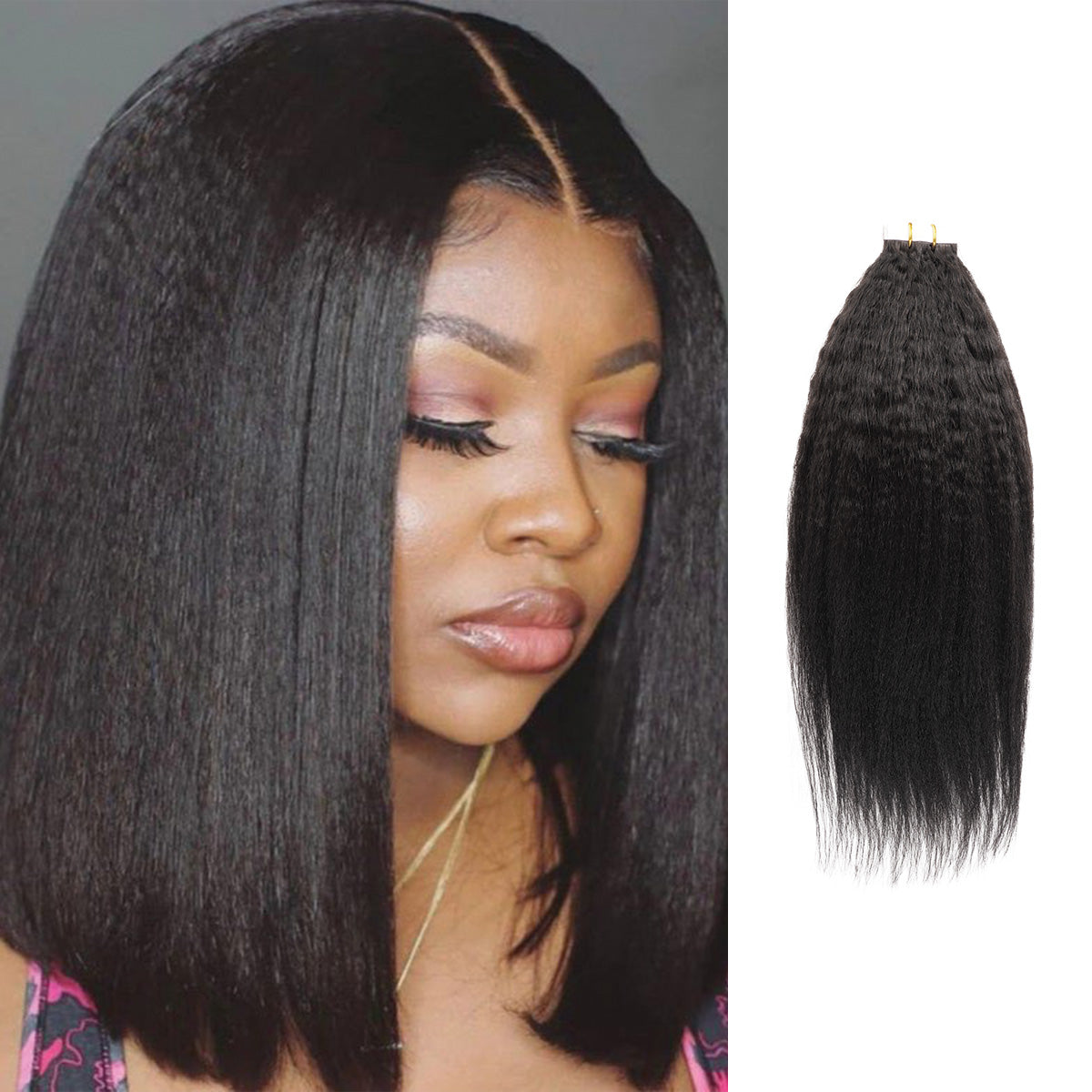 Starlet 100% Virgin Unprocessed Human Hair Tape-In Extension 20Pcs Kinky Straight
