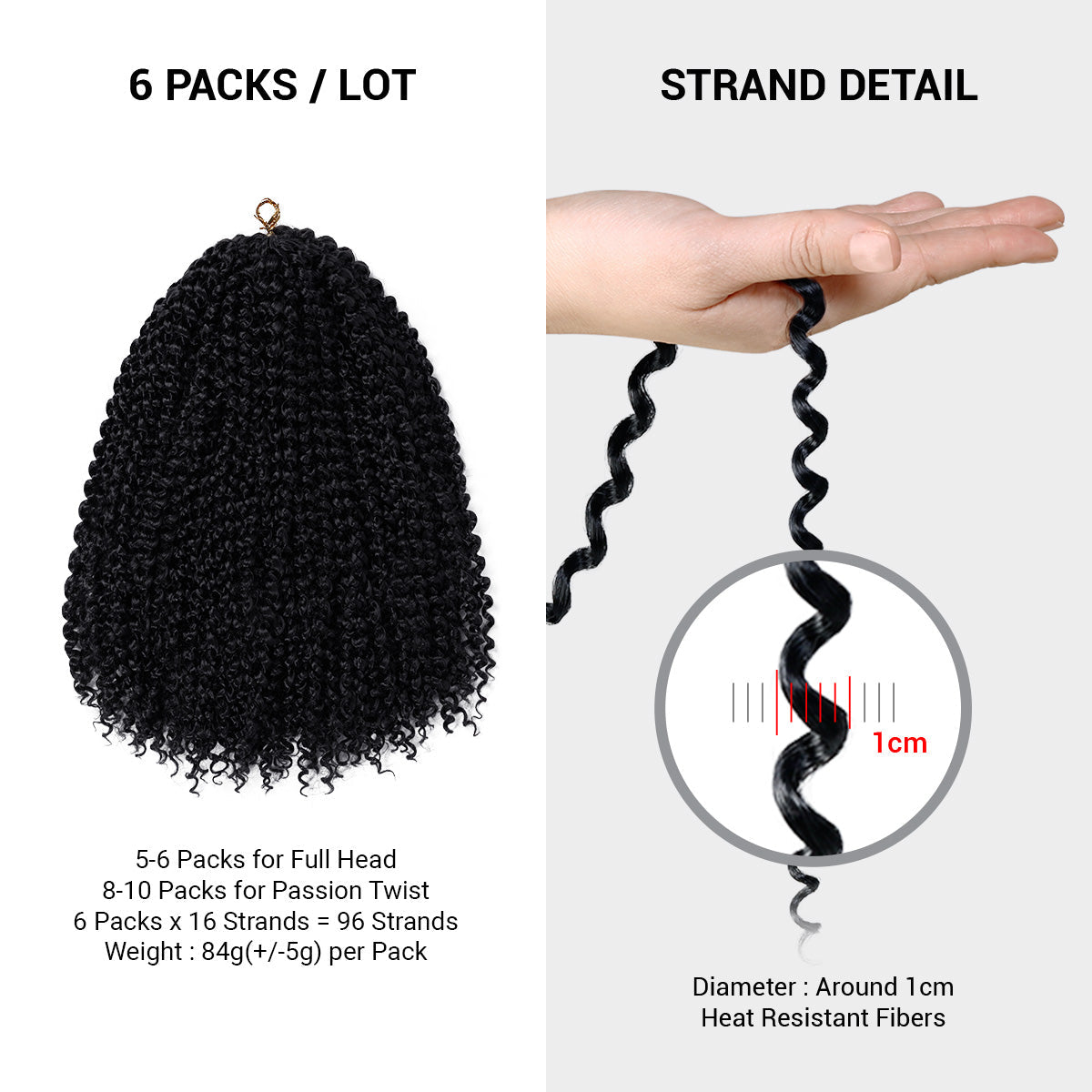 Authentic Synthetic Hair Crochet Braids 6X Value Pack Water Wave 22"