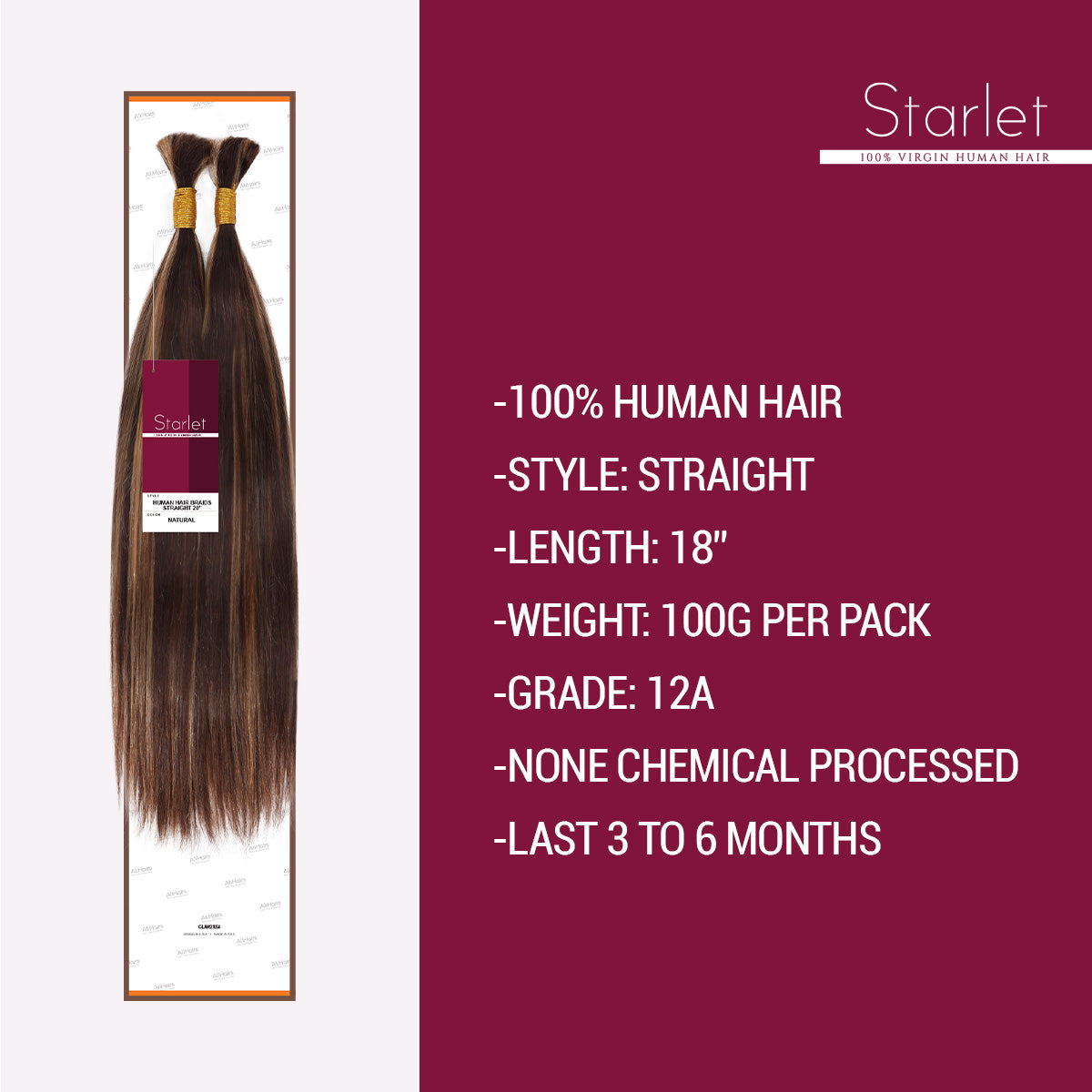 straight, Micro Braid, Human Hair Bulk