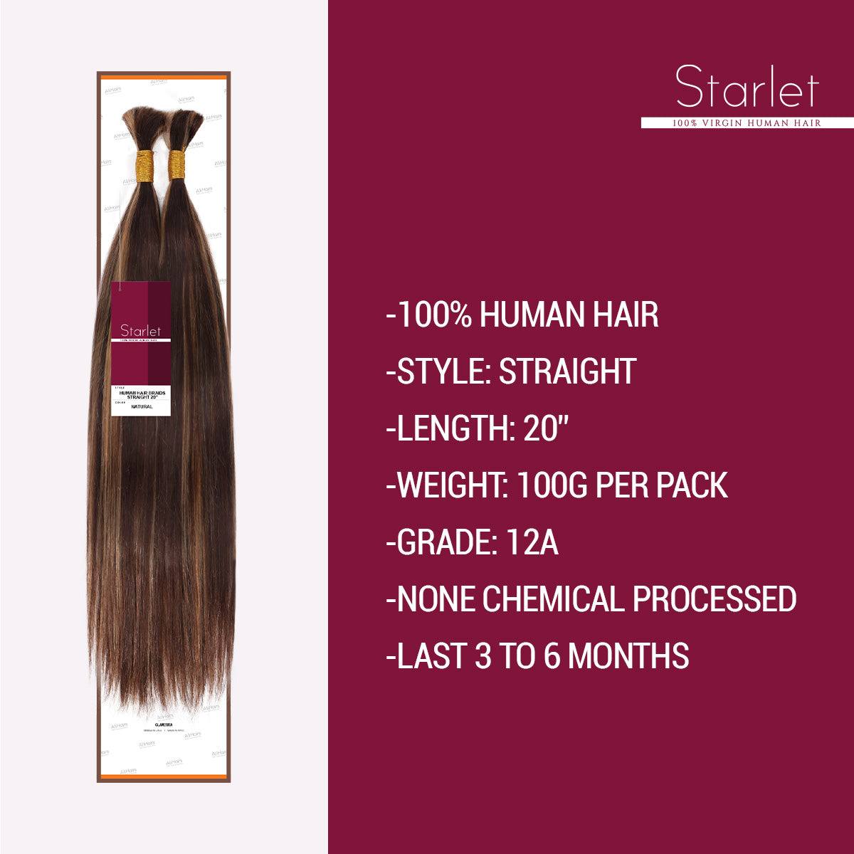 straight, Micro Braid, Human Hair Bulk