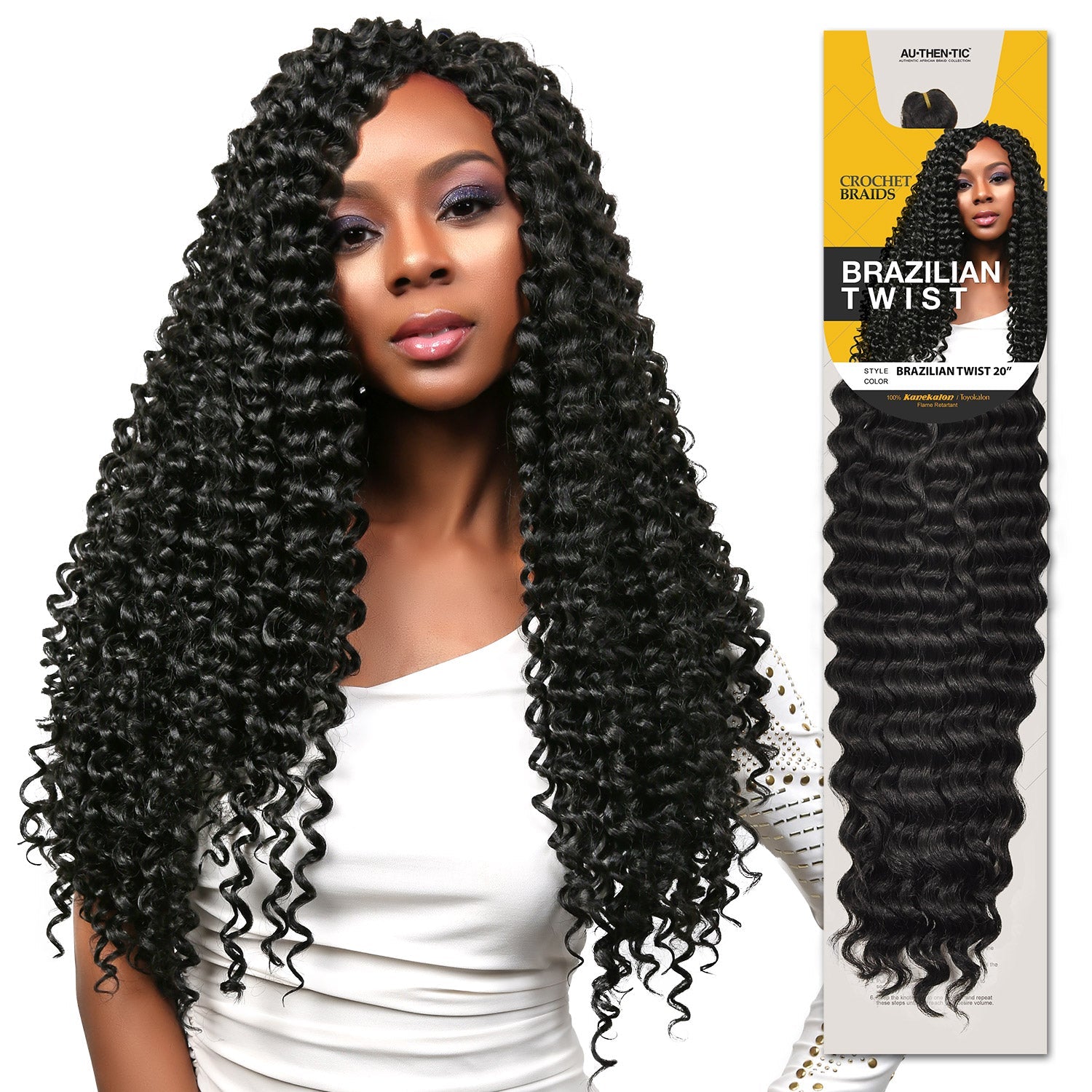 Authentic Synthetic Hair Crochet Braids Brazilian Twist 20"