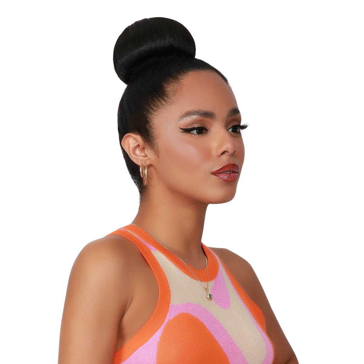 Instant Glitz Synthetic Hair Bun Sweet Rolls Classic Glazed Small