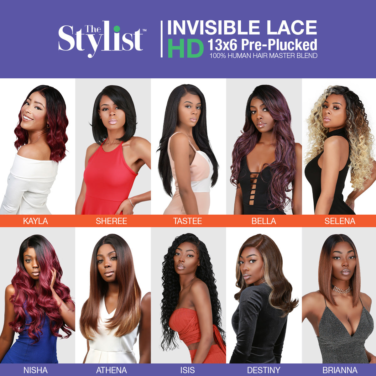 Multi-Parting, 13X6, Human Hair Blend, Frontal Wig, Invisible Lace, Pre-Plucked, Long Angled Bob, Shoulder-Length Bob,