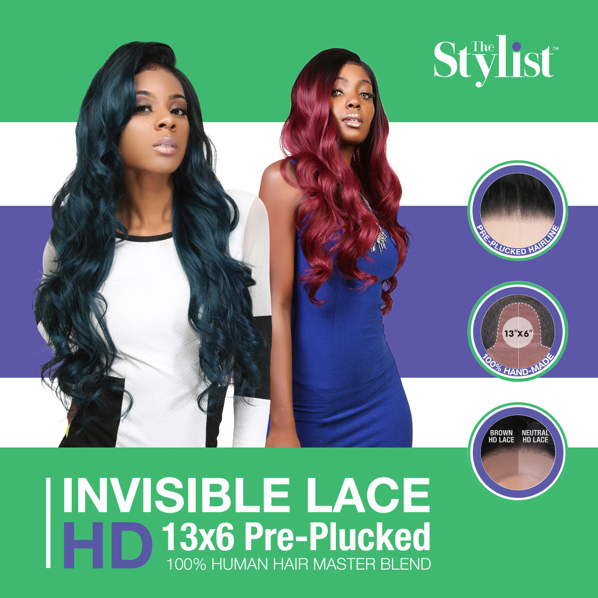 Multi-Parting, 13X6, Human Hair Blend, Frontal Wig, Invisible Lace, Pre-Plucked, Long Loose Curl, Layered Curls,