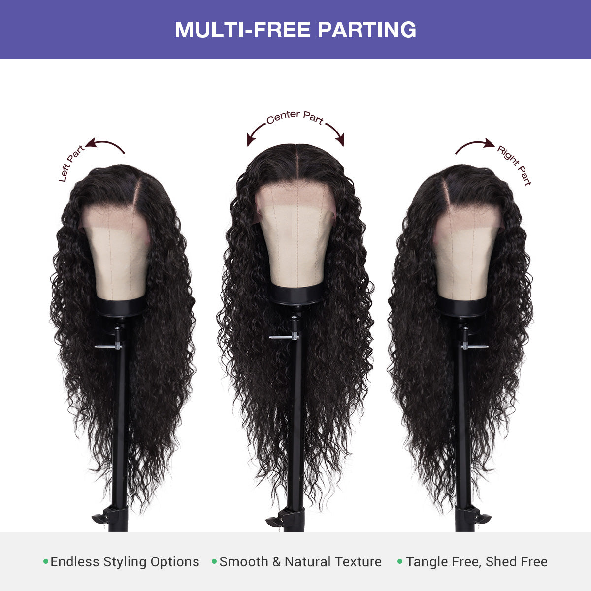 Multi-Parting, 13X6, Human Hair Blend, Frontal Wig, Invisible Lace, Deep Twist, Loose Wave, Pre-Plucked, Curly Wig,