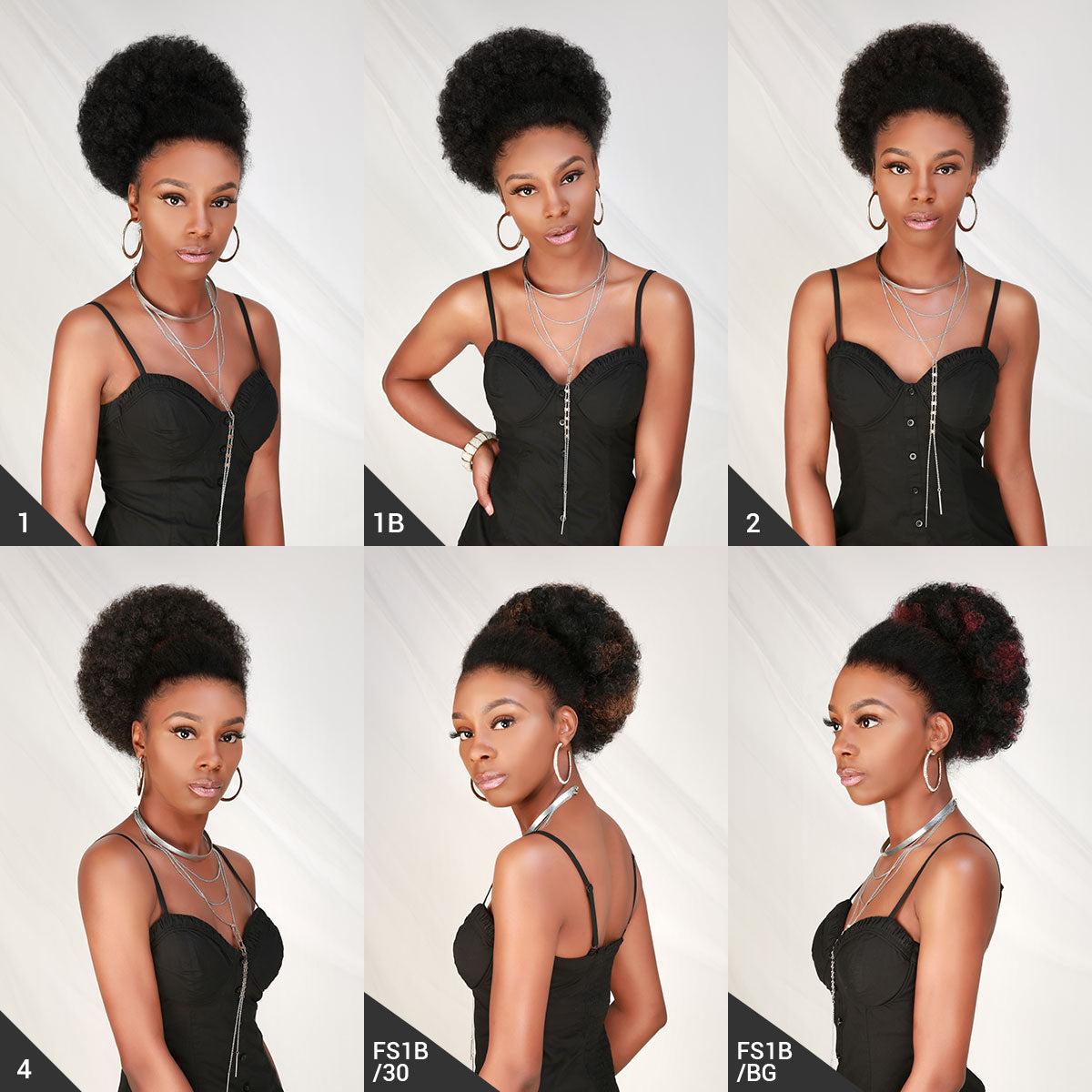 Retro Puff, Afro Pony, Medium Ponytail