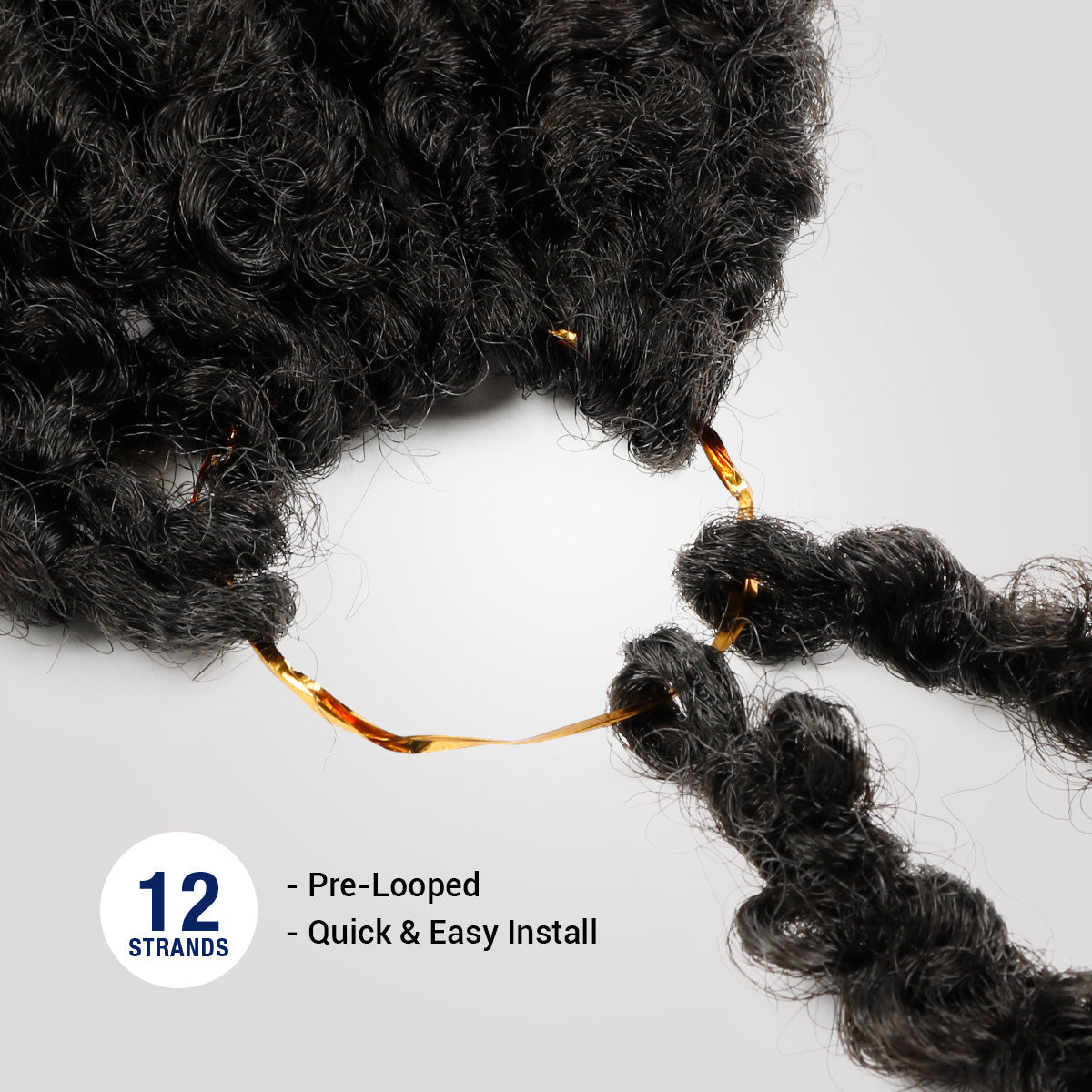 Authentic Synthetic Hair Pre-Looped Natural Butterfly Locs 18"