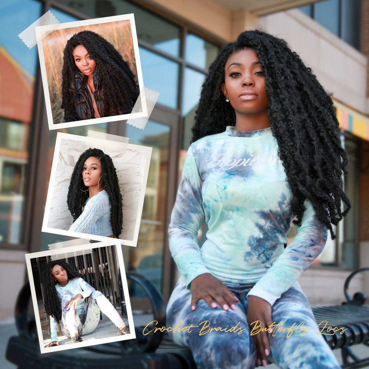 Authentic Synthetic Hair Pre-Looped Natural Butterfly Locs 18"