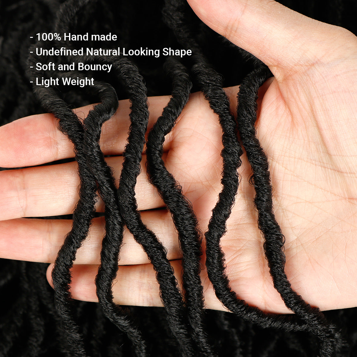 Authentic Synthetic Hair Pre-Looped Distressed Locs Curly Tips 22"