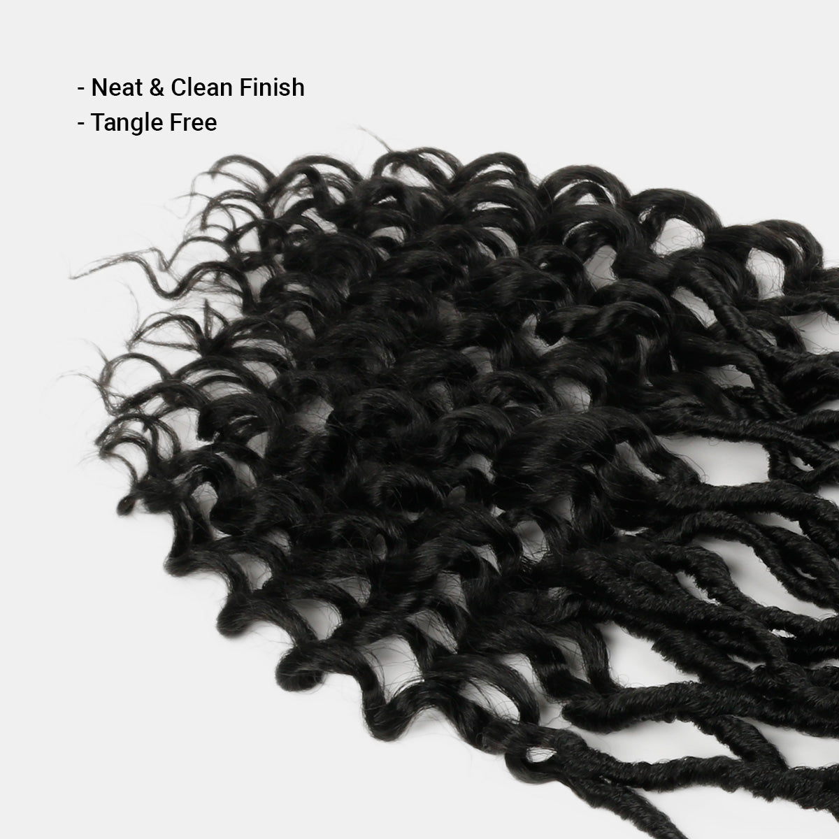 Authentic Synthetic Hair Pre-Looped Distressed Locs Curly Tips 22"