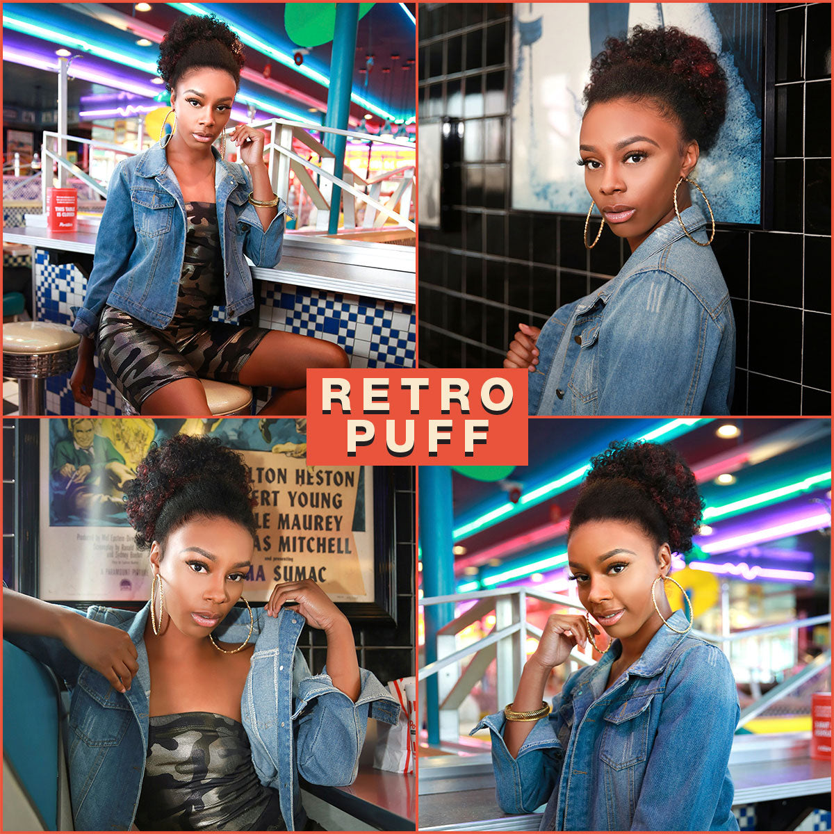 Instant Glitz Synthetic Drawstring Ponytail Retro Puff Small