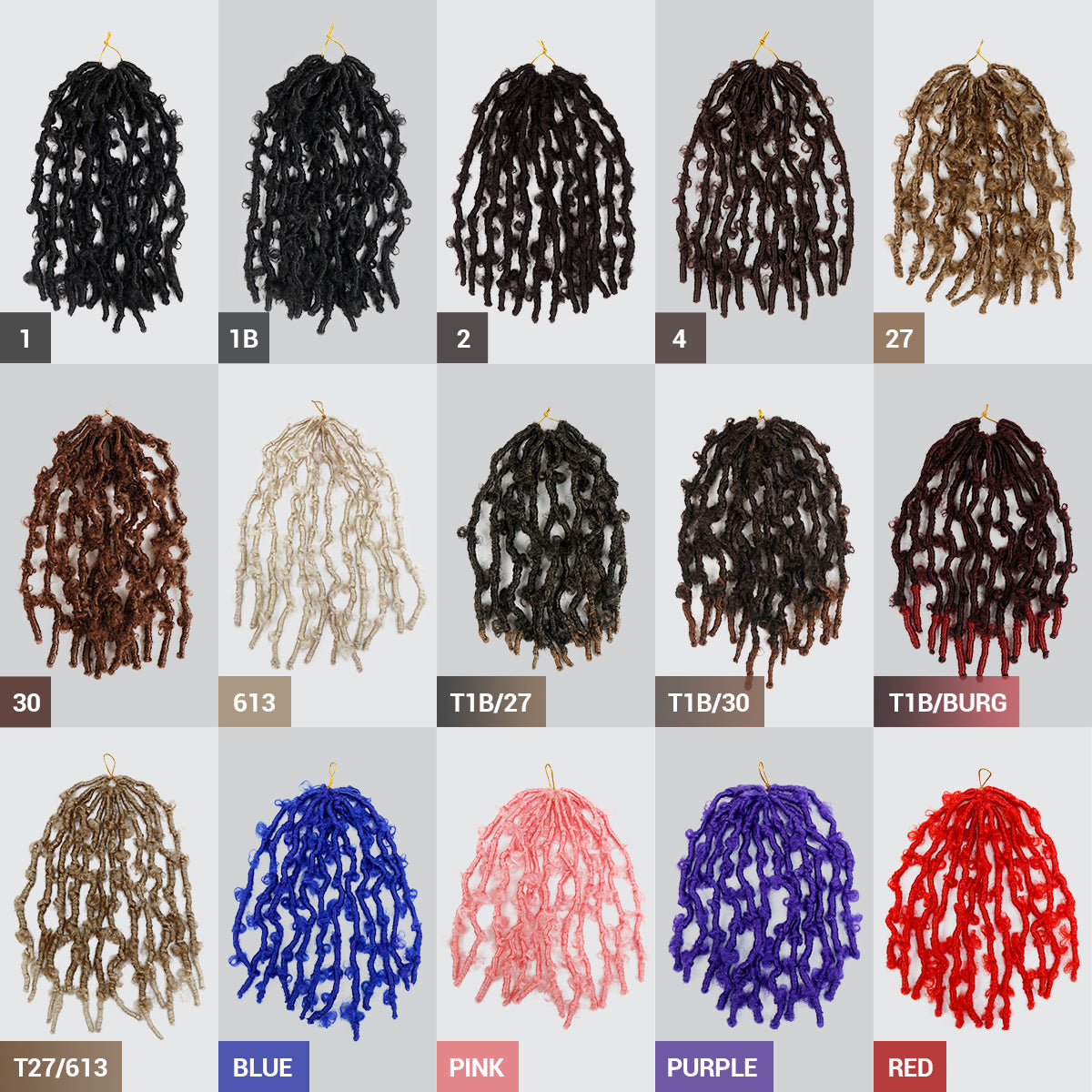 Authentic Synthetic Hair Pre-Looped Butterfly Locs 12"