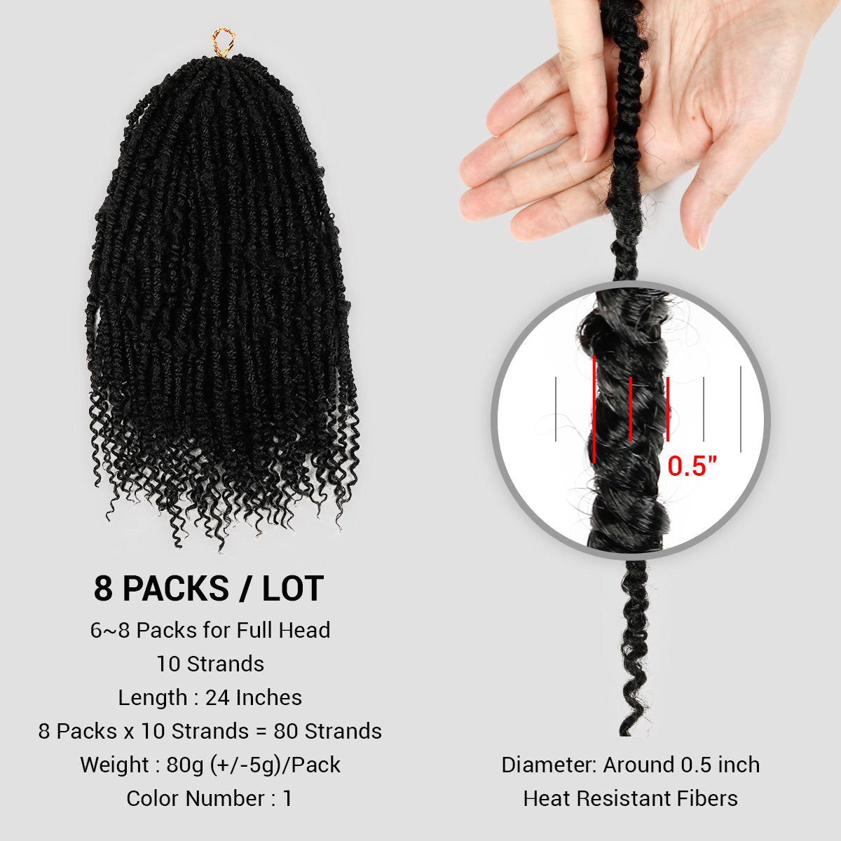 Authentic Synthetic Hair Pre-Looped Distressed Rebel Locs 24"