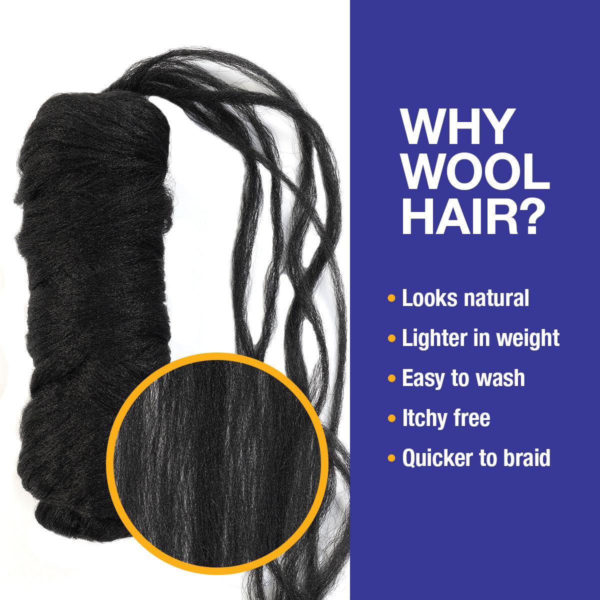 Authentic Brazilian Wool Hair Yarn for Braids