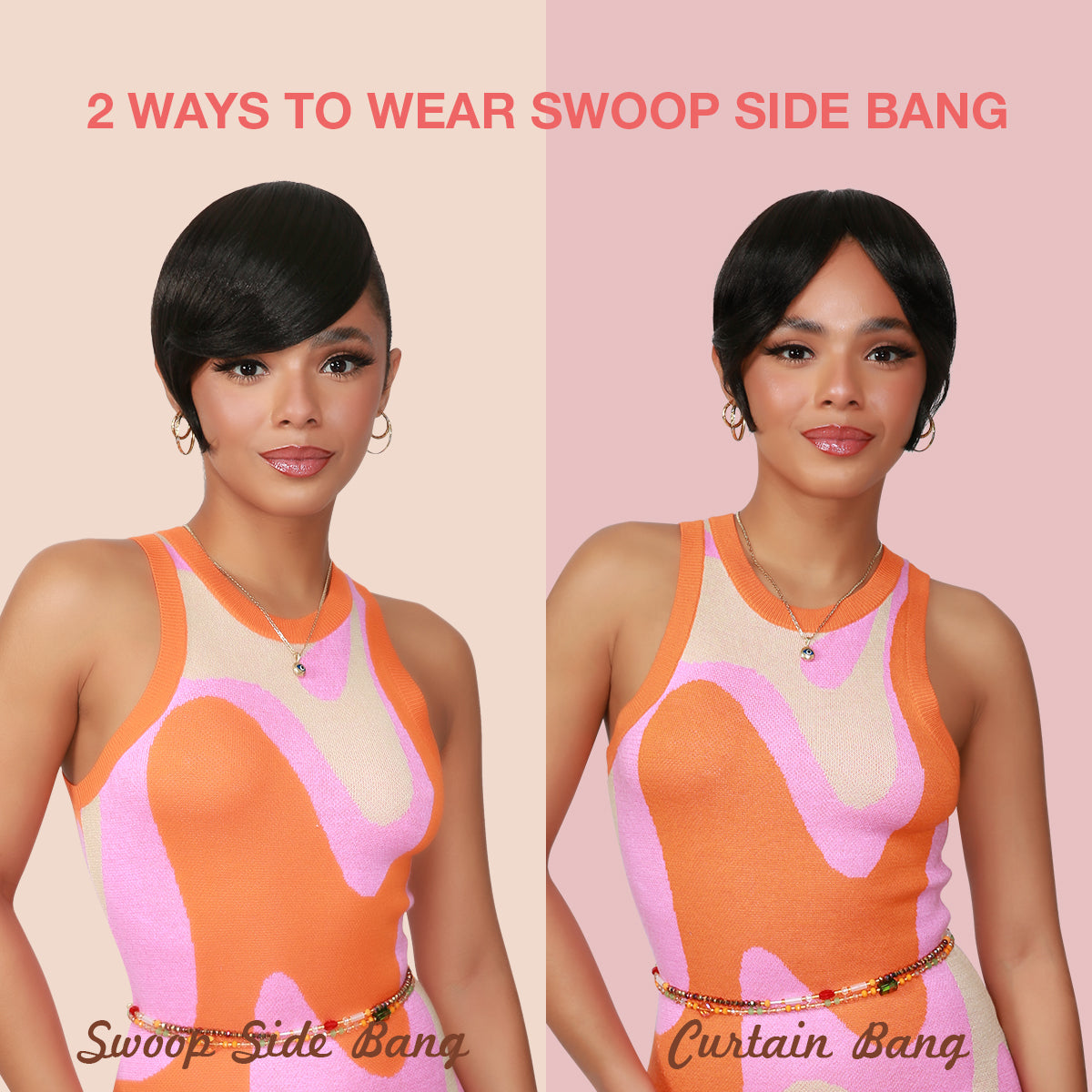 Instant Glitz Synthetic Hair Bang Sweet Bangs Swoop Side Bang Large