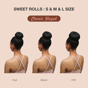 Instant Glitz Synthetic Hair Bun Sweet Rolls Classic Glazed Small