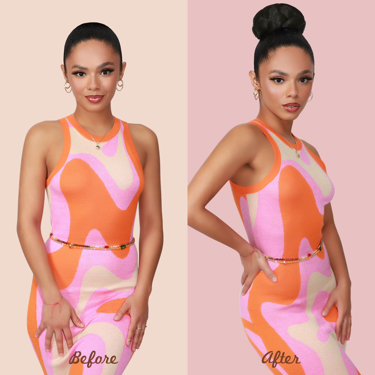 French Cruller, Pin Curl Updo, Cardi B, BAPS, Large Bun