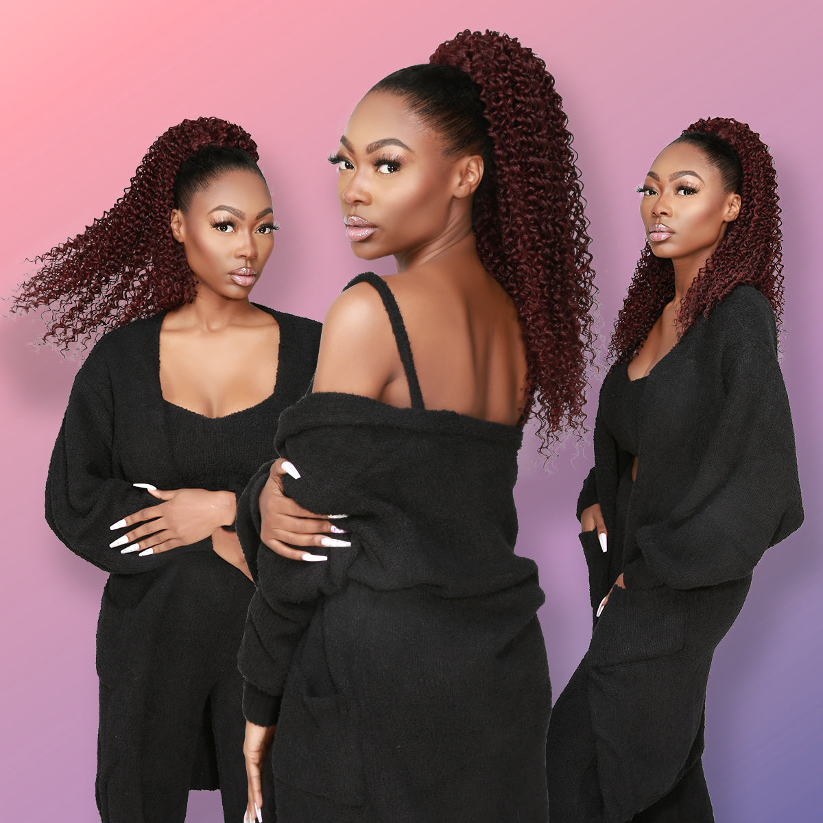 Instant Glitz Synthetic Drawstring Ponytail Spiral Curl 20"