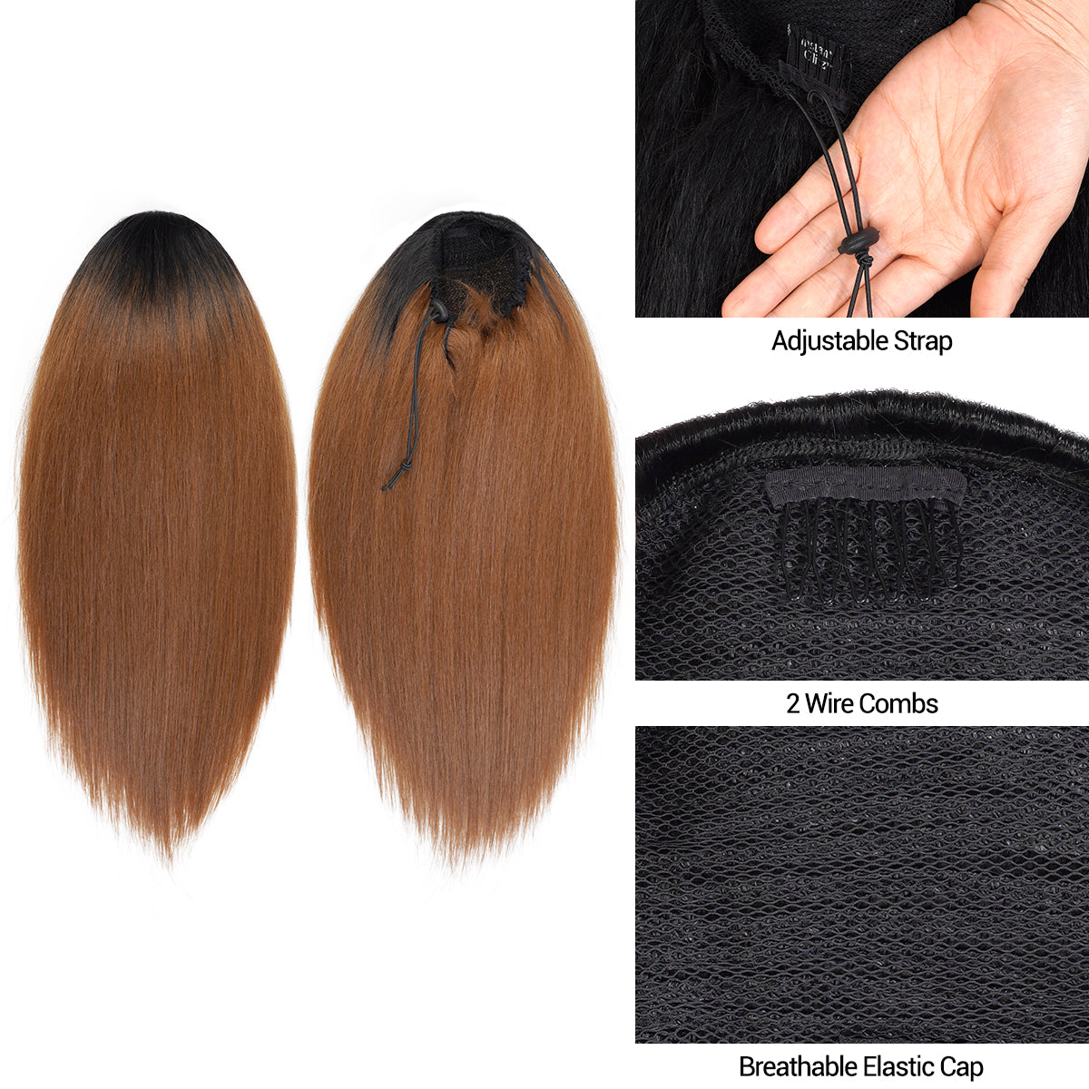 Instant Glitz Synthetic Drawstring Ponytail Straight 18"
