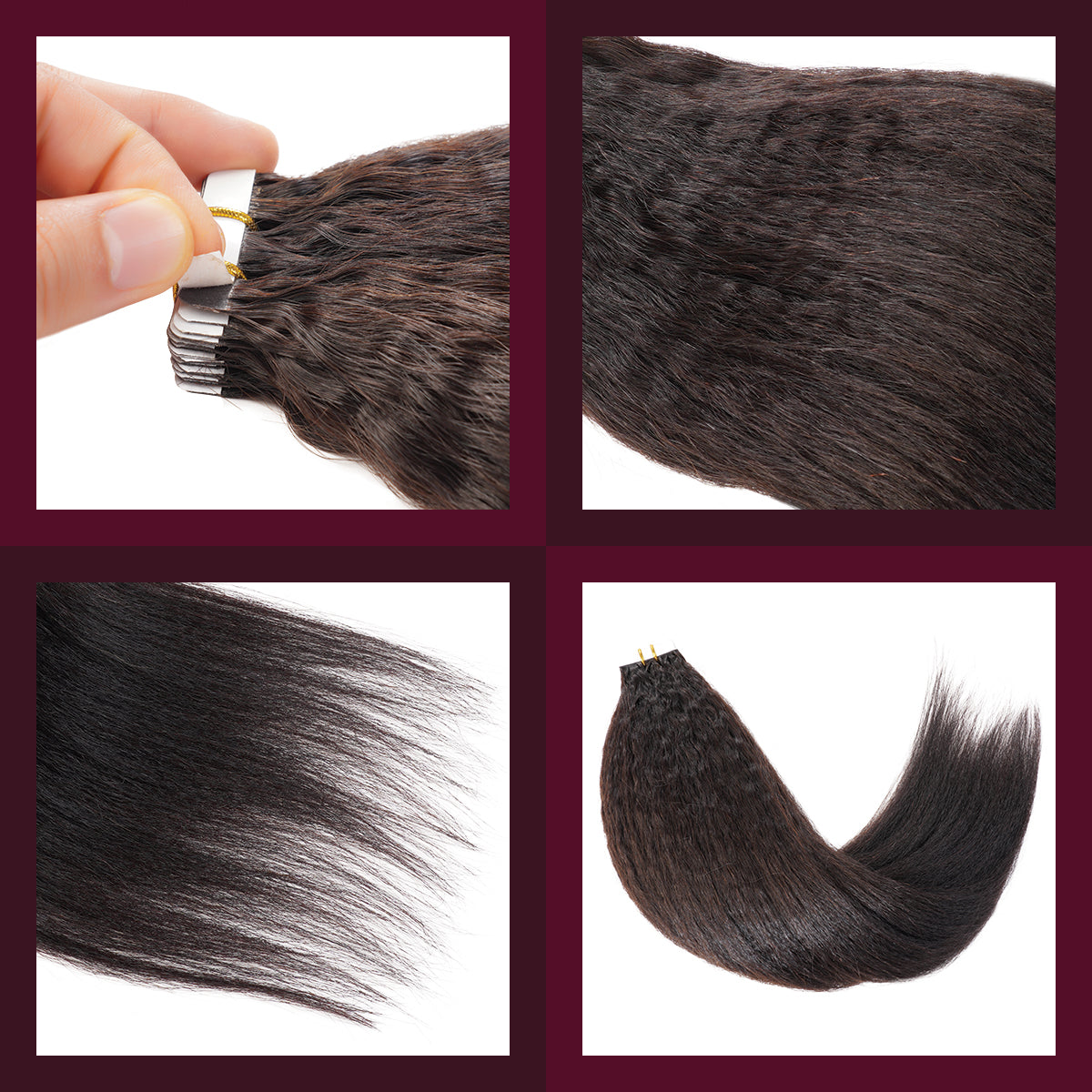 Starlet 100% Virgin Unprocessed Human Hair Tape-In Extension 20Pcs Kinky Straight
