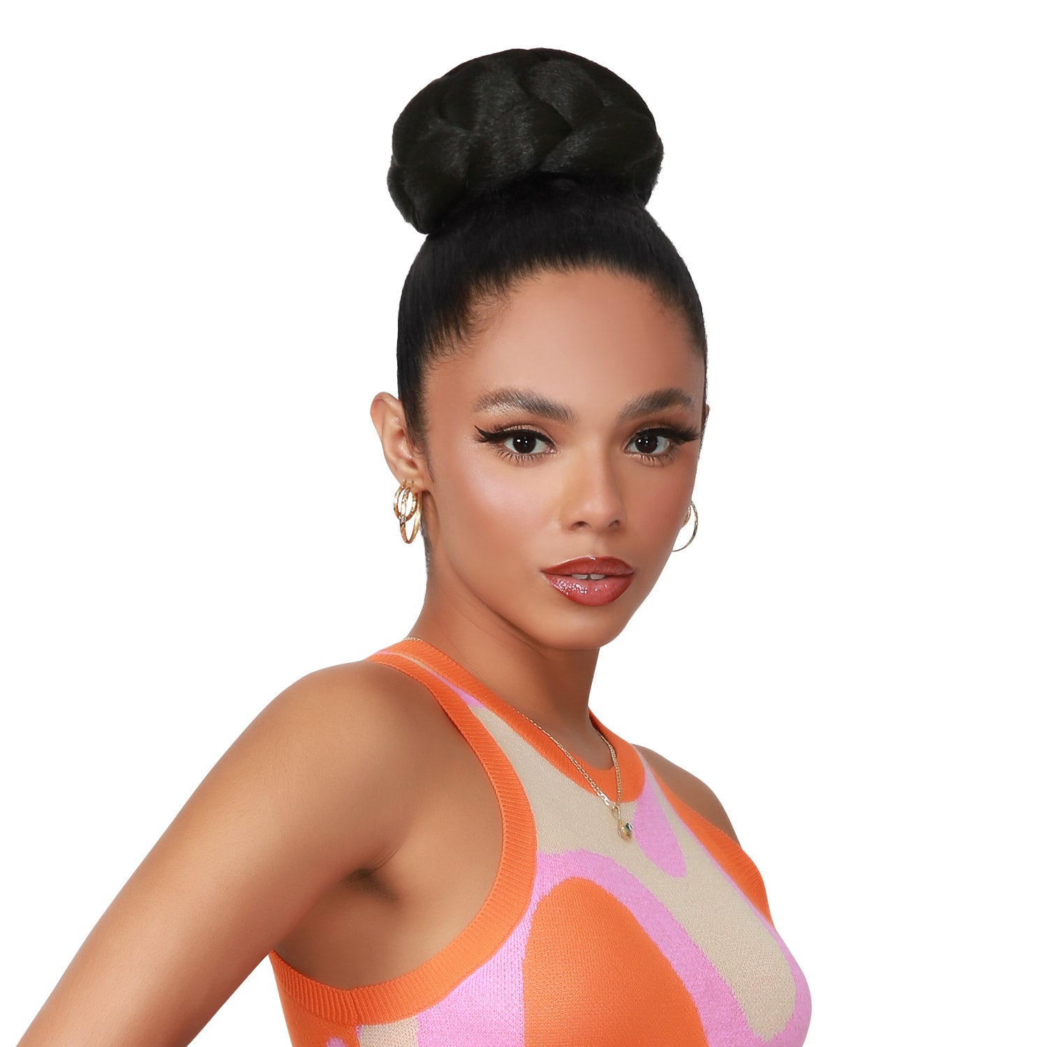 French Cruller, Pin Curl Updo, Cardi B, BAPS, Large Bun