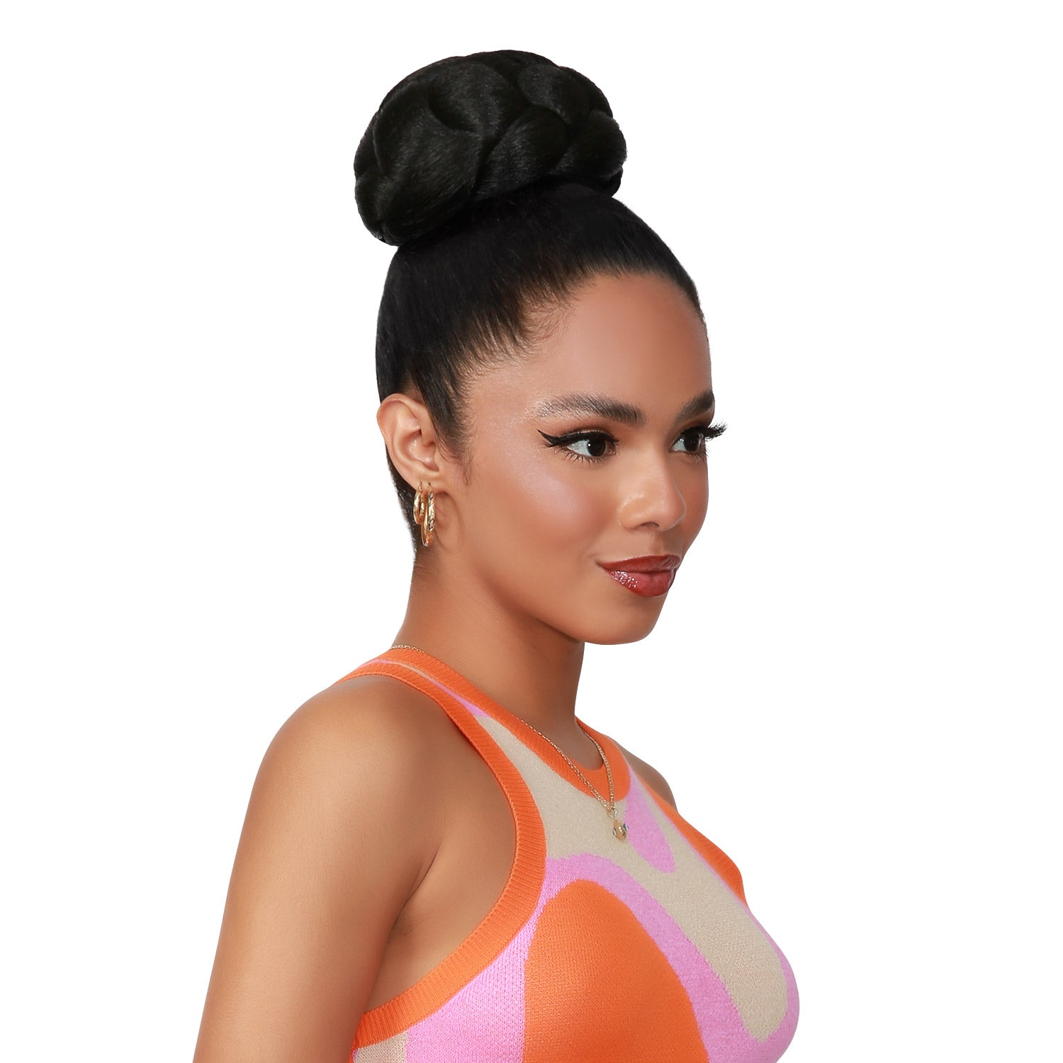 French Cruller, Pin Curl Updo, Cardi B, BAPS, Large Bun
