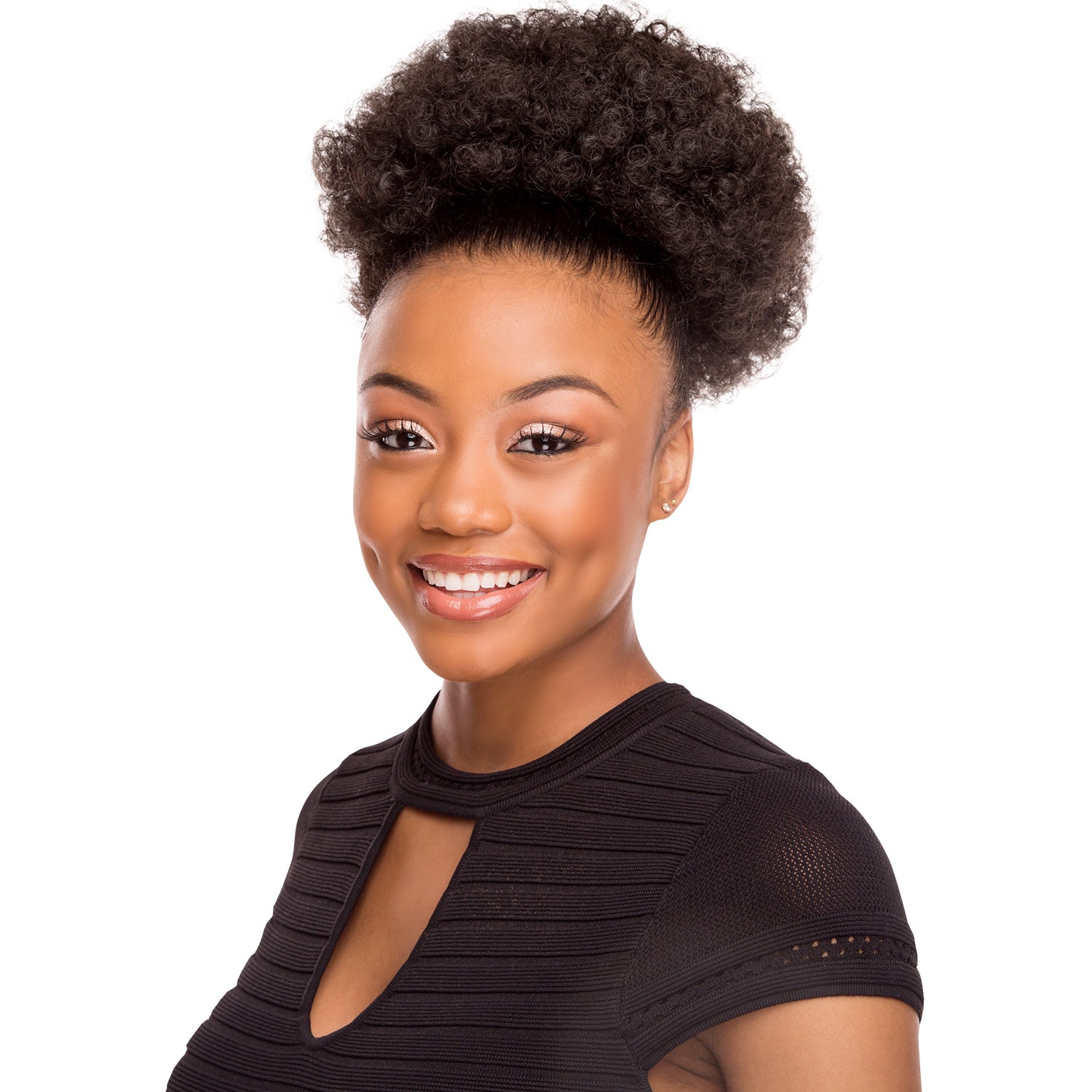 Retro Puff, Afro Pony, Medium Ponytail