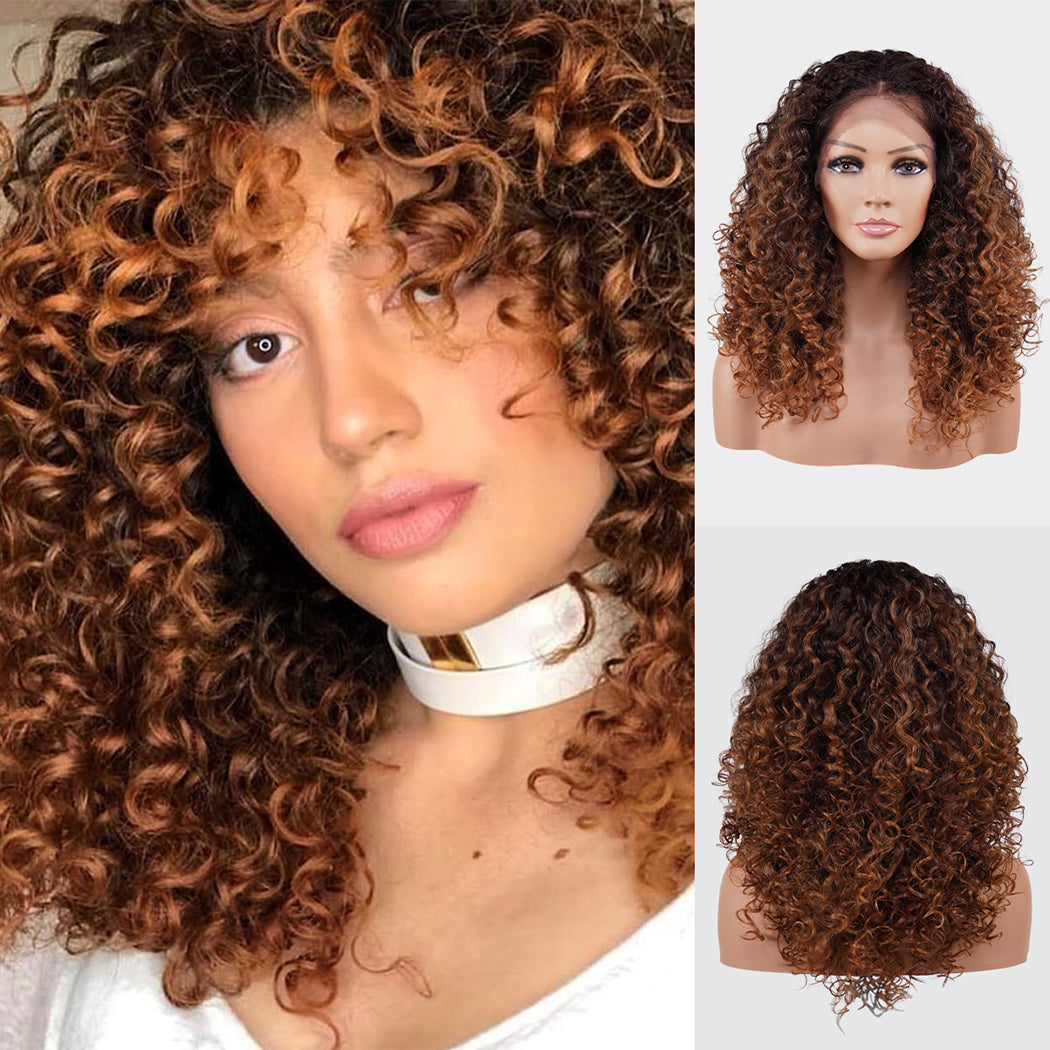  Introducing our medium curly bob deep wave T part Swiss lace front wig! Made with high-quality heat-resistant synthetic fibers, this wig features a natural-looking hairline with a deep part in the middle center. Perfect for black women, the T part design adds elegance, while the deep wave curly style adds volume and dimension. Easy to wear and style, this versatile wig is a must-have for any occasion. Shop now for ultimate style and versatility!