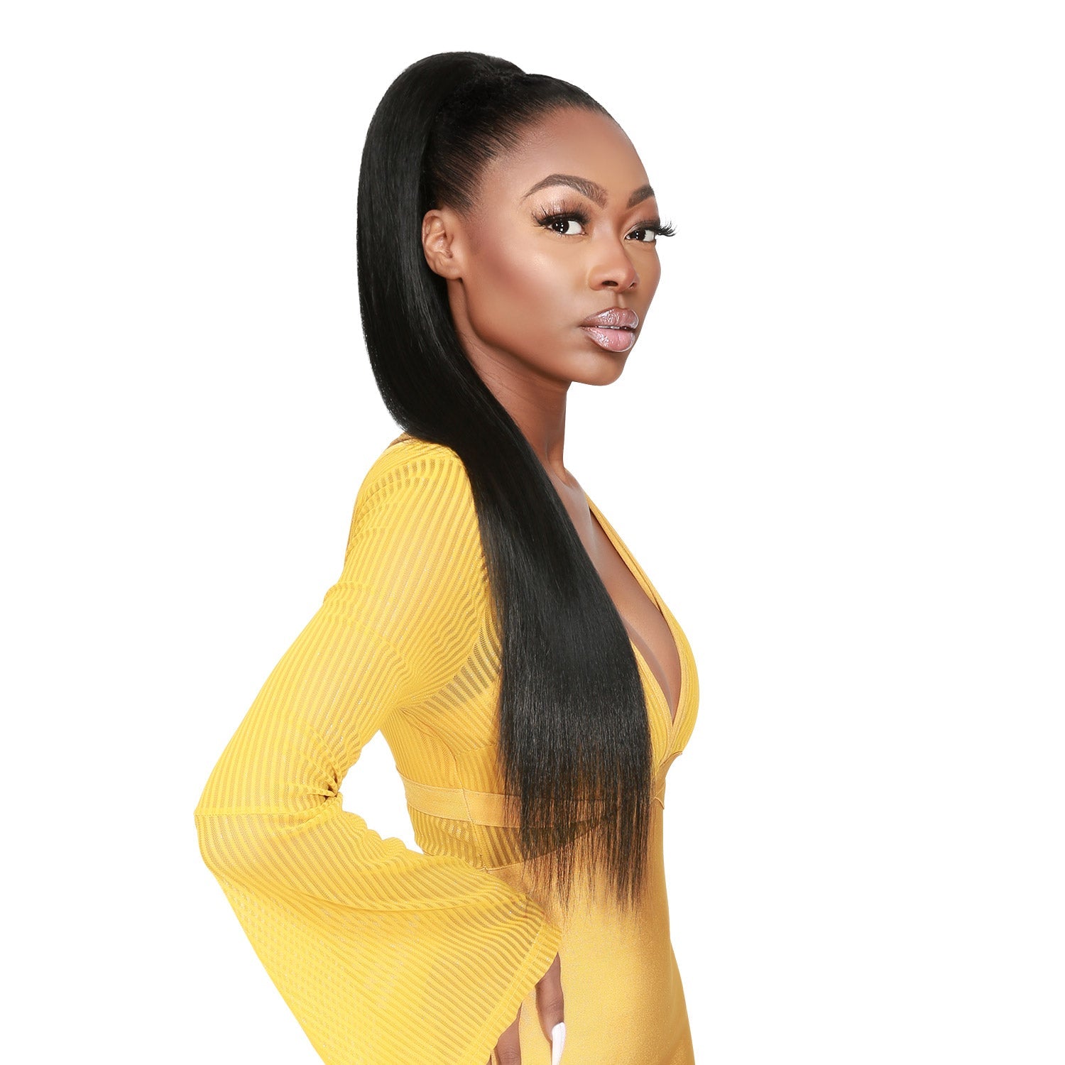 Instant Glitz Synthetic Drawstring Ponytail Straight 28"