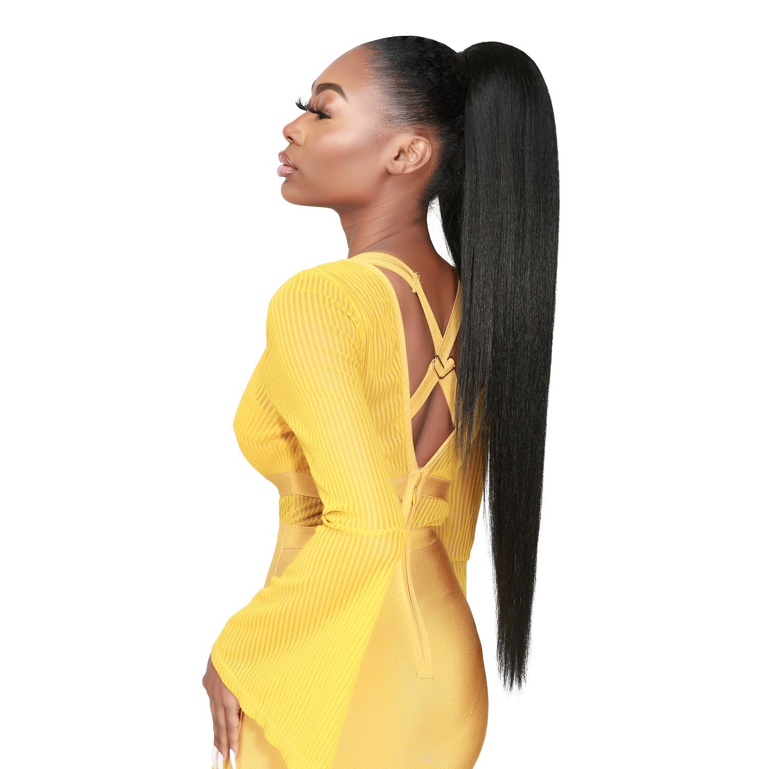 Instant Glitz Synthetic Drawstring Ponytail Straight 28"