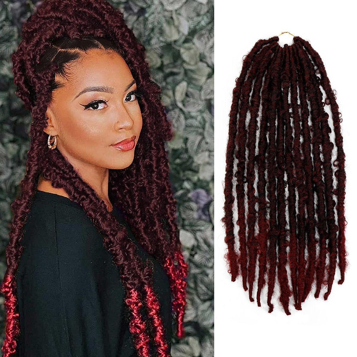 Authentic Synthetic Hair Pre-Looped Natural Butterfly Locs 18"