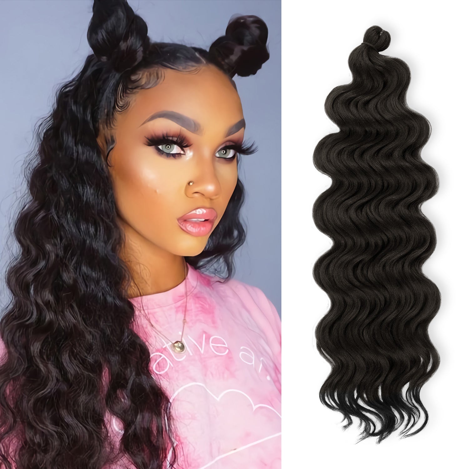 Authentic Synthetic Hair Crochet Braids 6X Value Pack Ocean Wave 20"