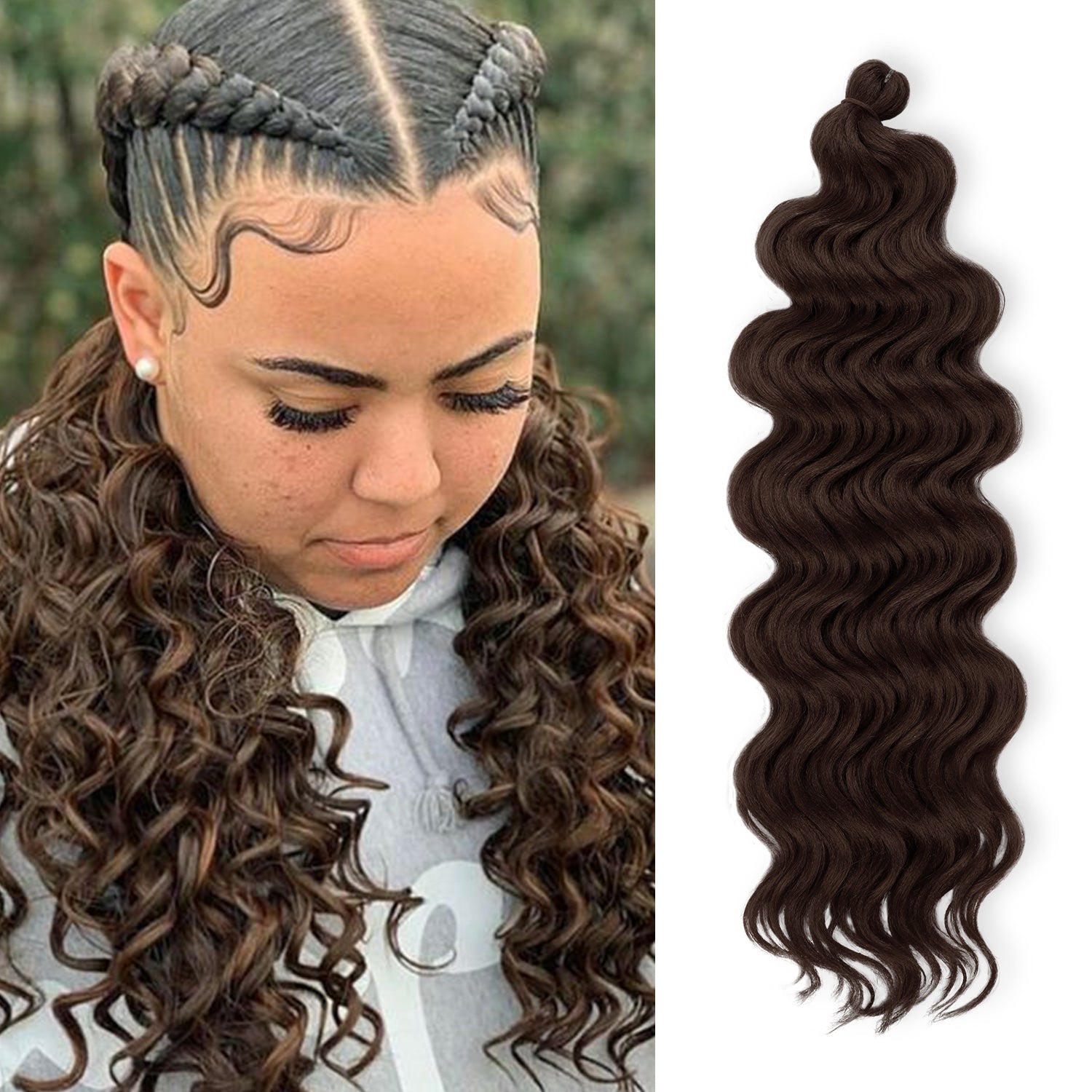 Authentic Synthetic Hair Crochet Braids 6X Value Pack Ocean Wave 20"
